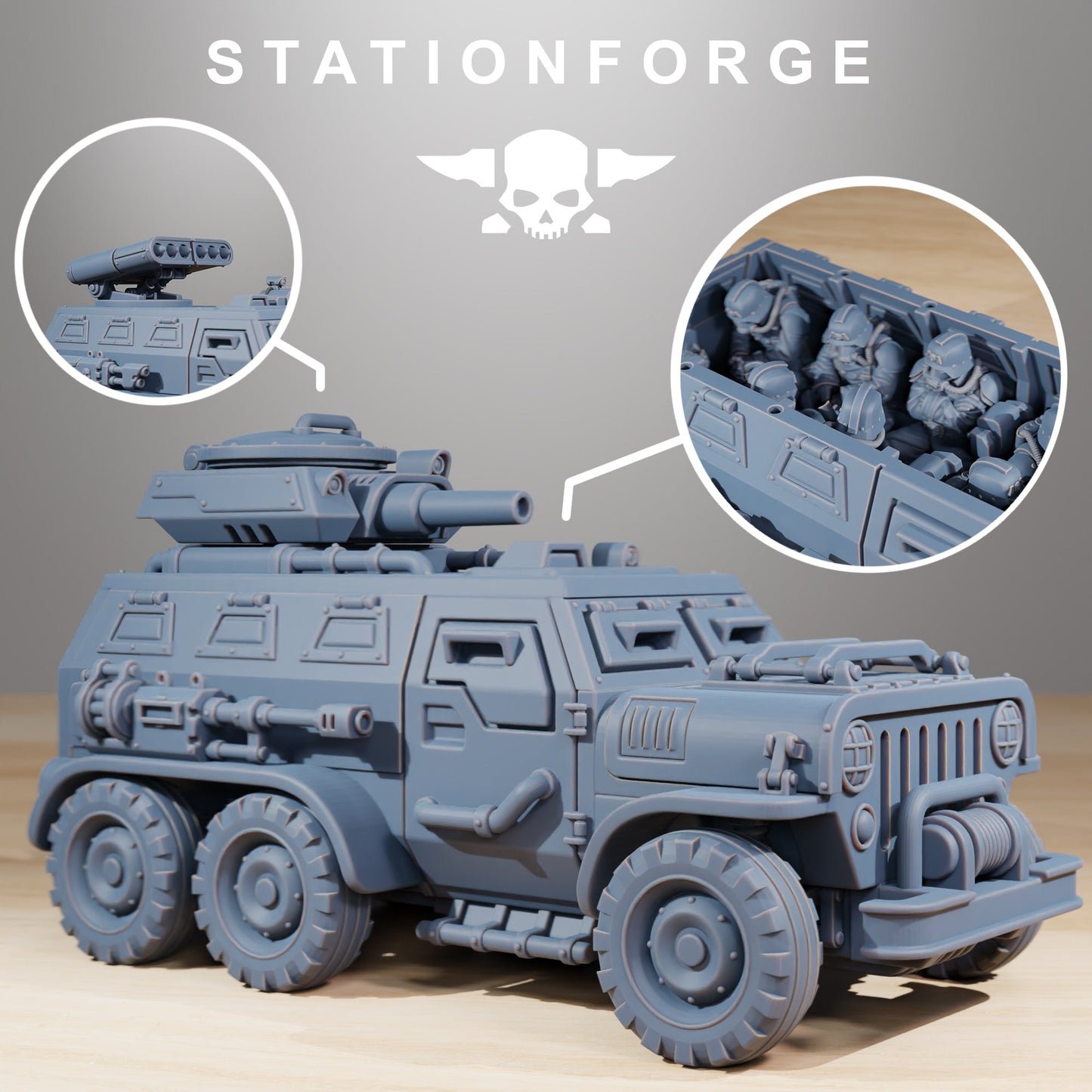 GrimGuard Armored Vehicle Resin Wargame Grimdark kit StationForge