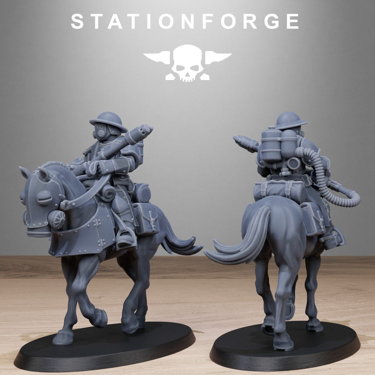 RoyalGuard Cavalry StationForge 32mm 16K Resin 11 Miniatures