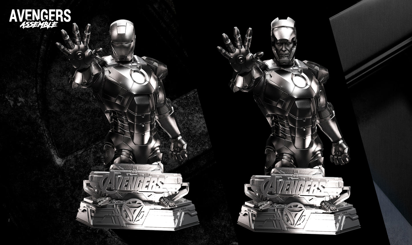 3D Printed 16K MARVEL Fan Made WICKED - Iron Man Bust 1:4 scale Unpainted