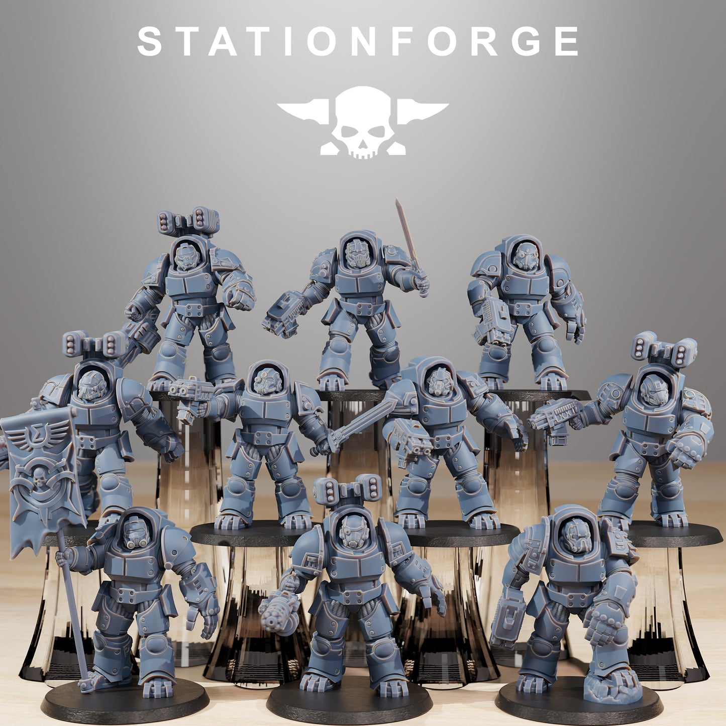 Socratis Vanguard Heavy Warband Wargame Proxy Miniatures StationForge