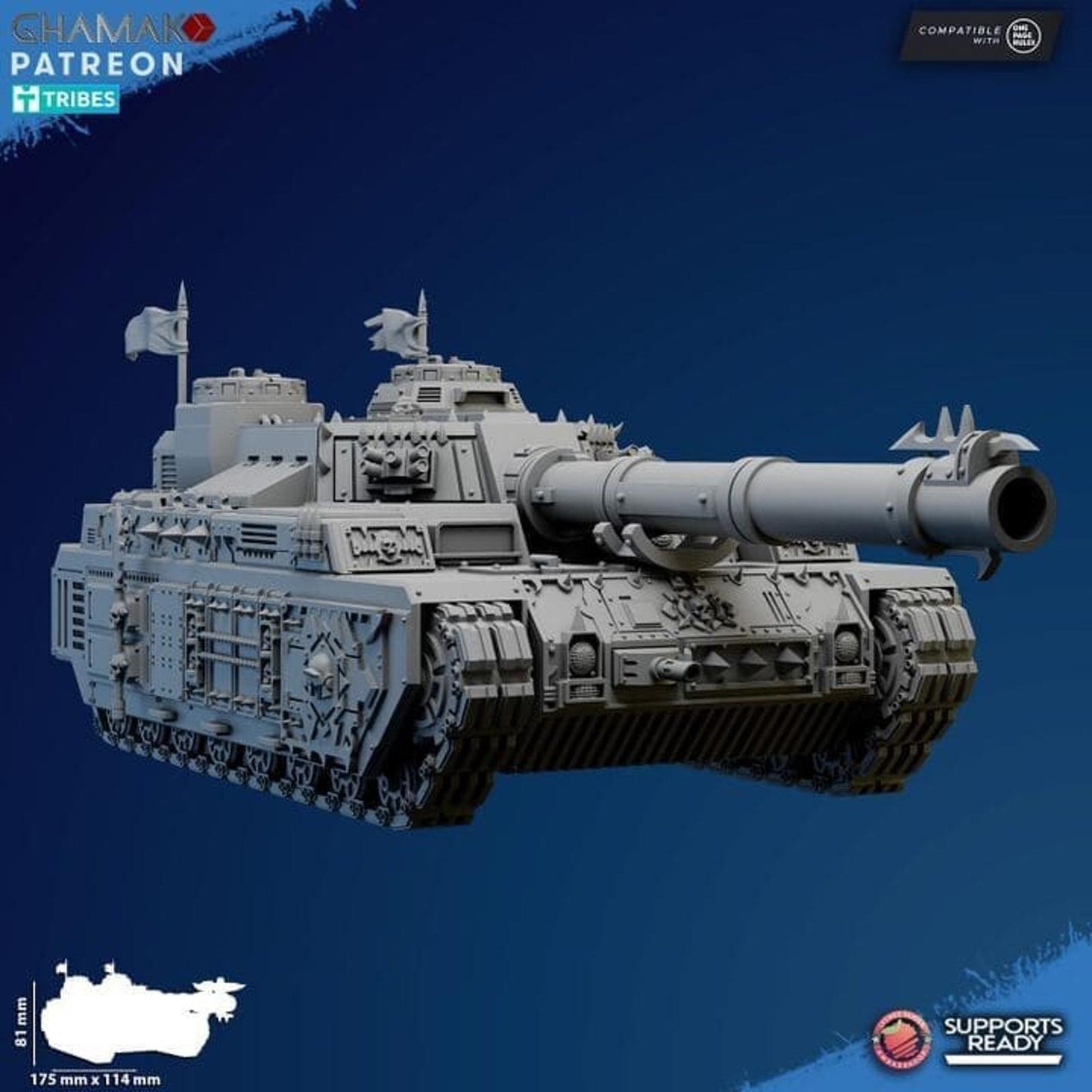 Corrupted Legion Sabretooth Wargame Proxy Tank Ghamak Resin Miniature