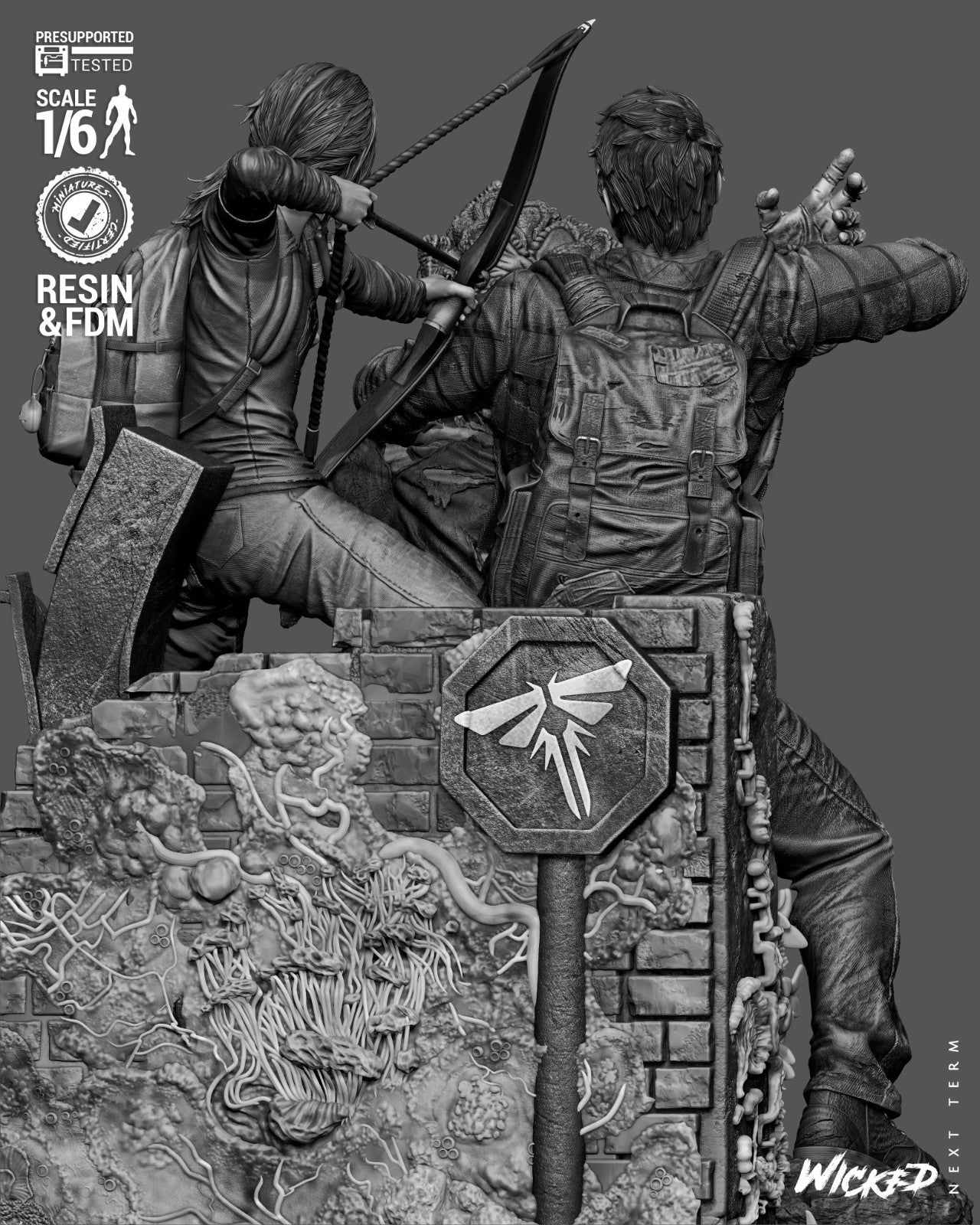The Last of Us Diorama – Wicked 3D Printed 16K Unpainted Resin Model Kit 1:6