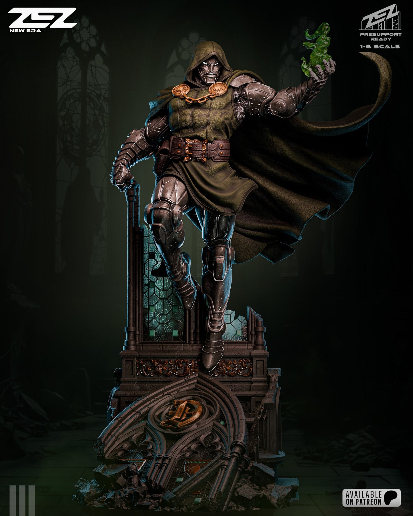 Dr Doom (ZEZ) - 3D Printed Fan Art Model Kit 1:6 Scale