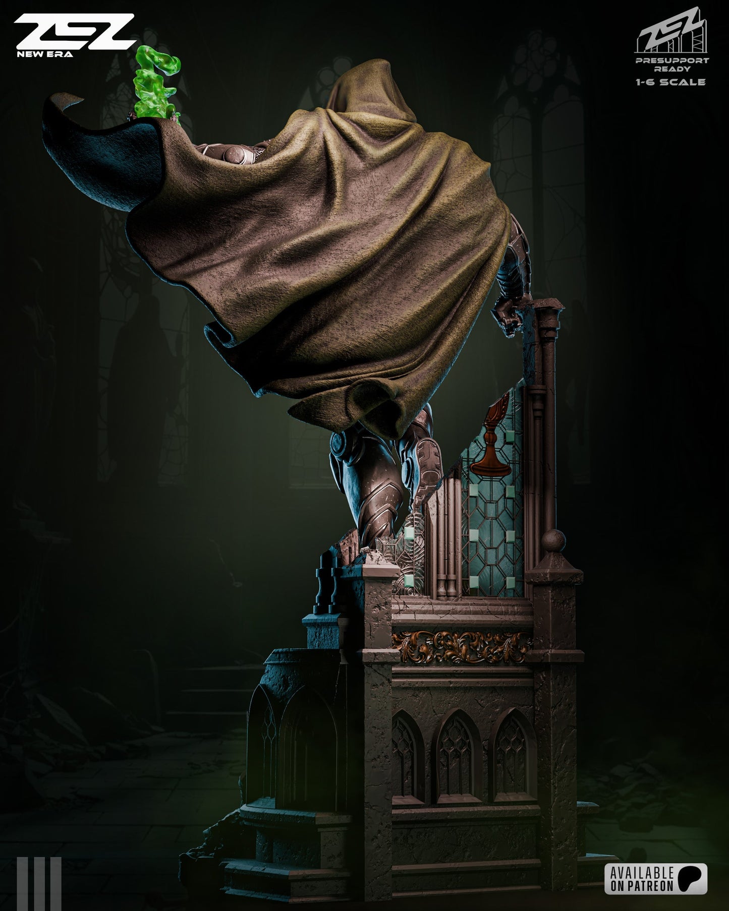 Dr Doom (ZEZ) - 3D Printed Fan Art Model Kit 1:6 Scale
