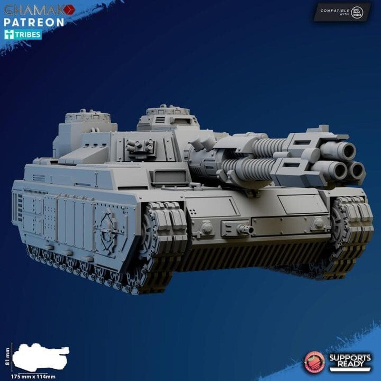 Freedom Guard Sabretooth Tank Ghamak Wargame Grimdark Proxy Vehicle Miniature