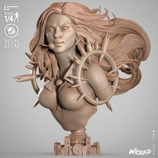3D Printed 16K MARVEL Fan Made WICKED - Dazzler Portrait Bust 1:4Scale