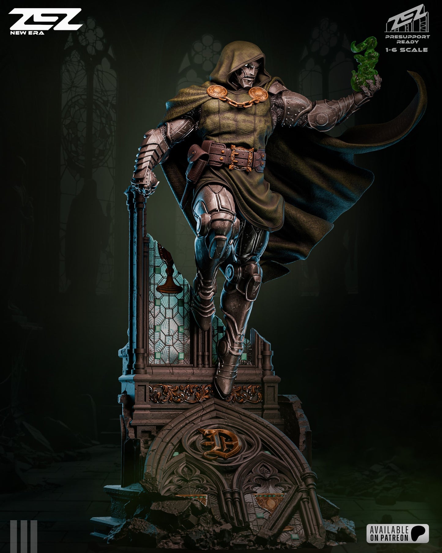 Dr Doom (ZEZ) - 3D Printed Fan Art Model Kit 1:6 Scale