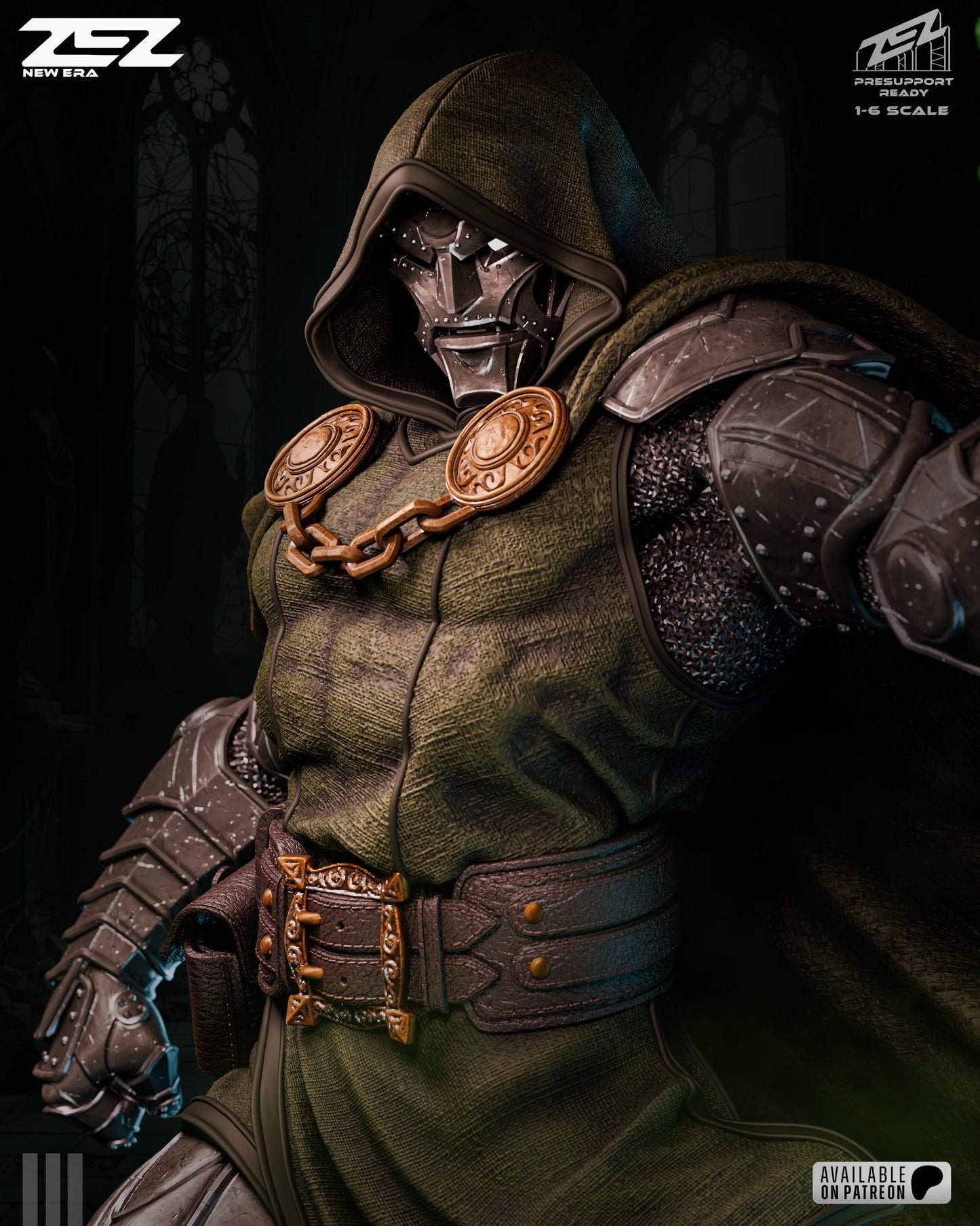 Dr Doom (ZEZ) - 3D Printed Fan Art Model Kit 1:6 Scale