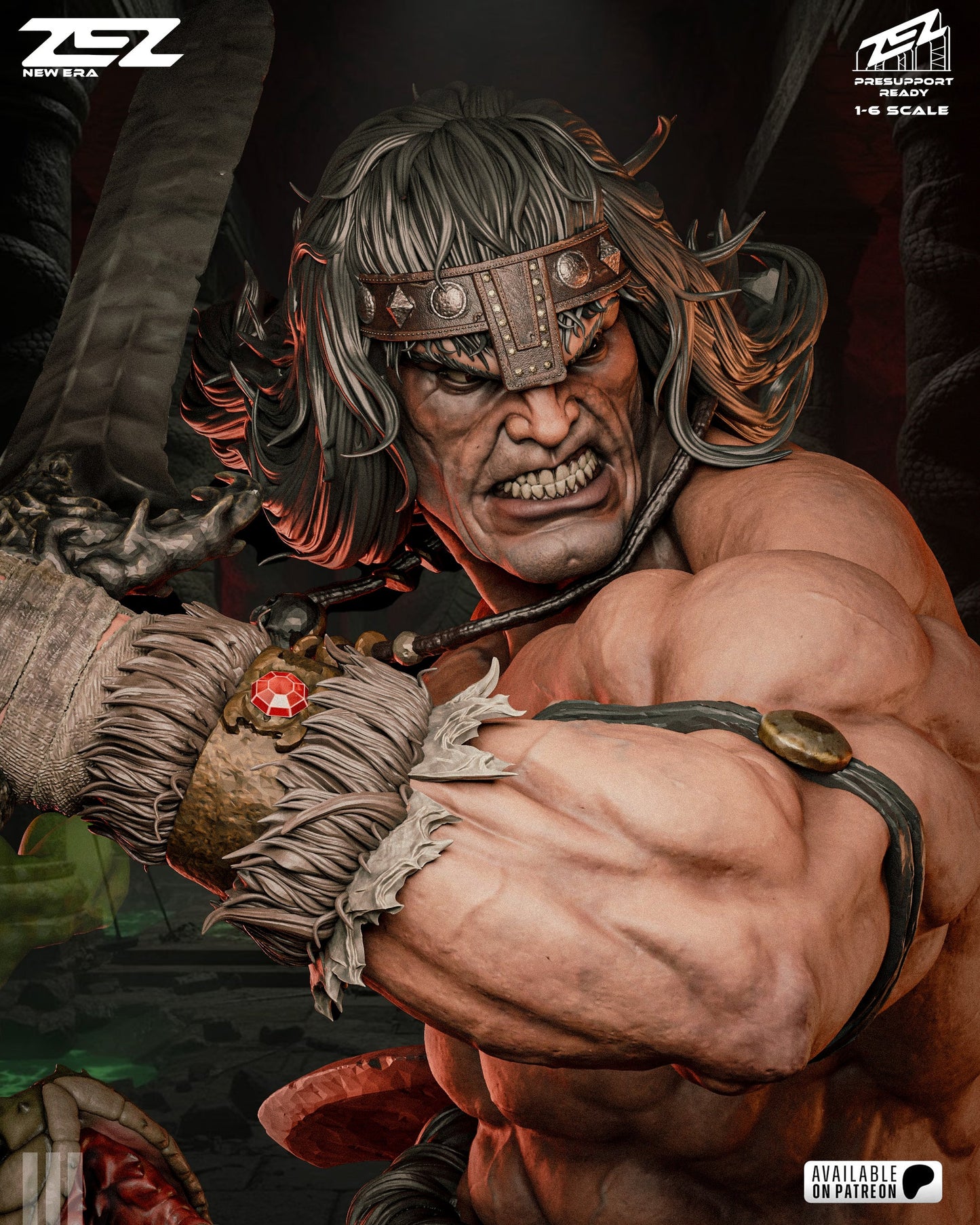 Conan Statue ZEZ Studio 1:6 Fan Art Resin Model Kit