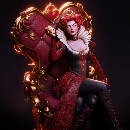 Queen of Hearts – CA3D 3D Printed 16K Unpainted Resin Statue 1:6 scale