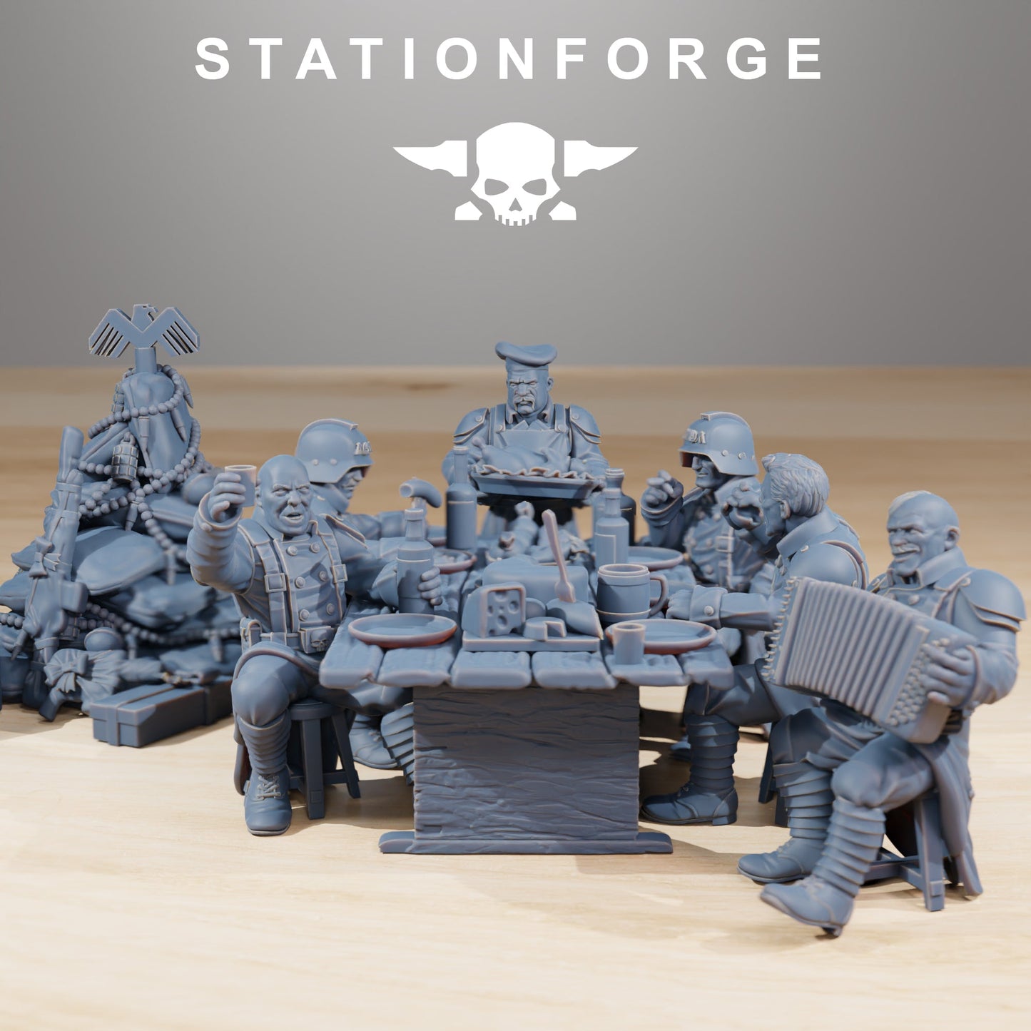 GrimGuard Holiday Feast Station Forge 3D Printed Resin Miniatures