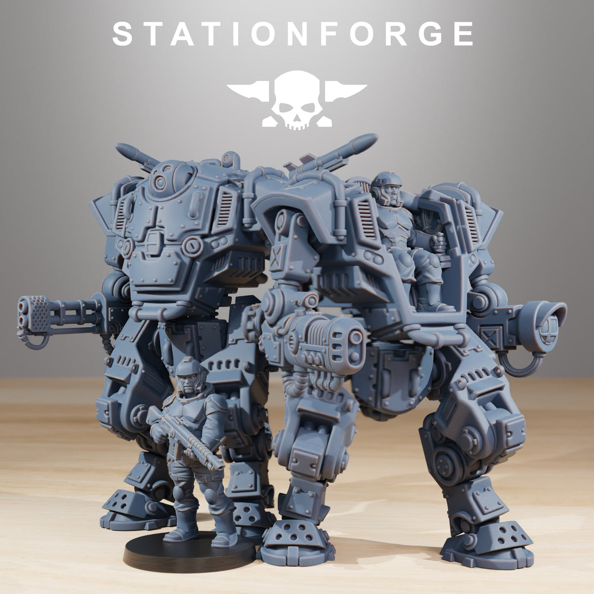 NationalGuard WarMech StationForge 3D Printed Resin Mech 32mm Wargaming