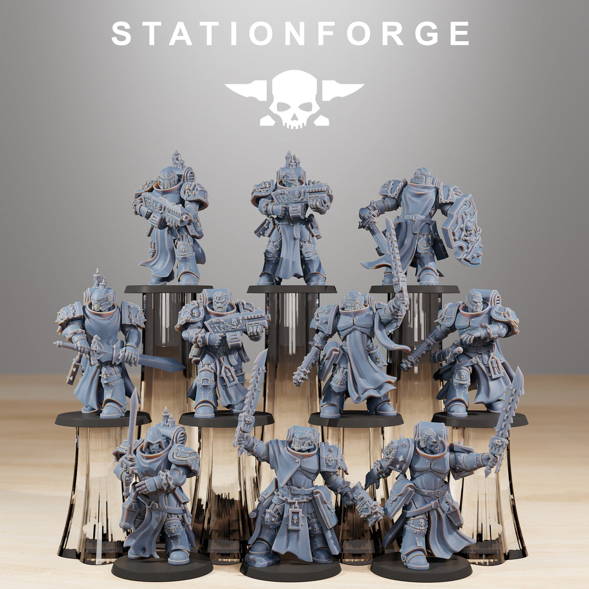 Socratis Crusaders StationForge Wargame Proxy Miniatures 32mm