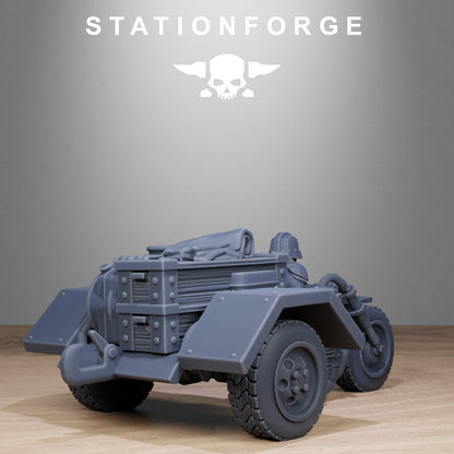 GrimGuard Support Vehicles StationForge 32mm 16K Resin 2 Vehicles + 10 Crew
