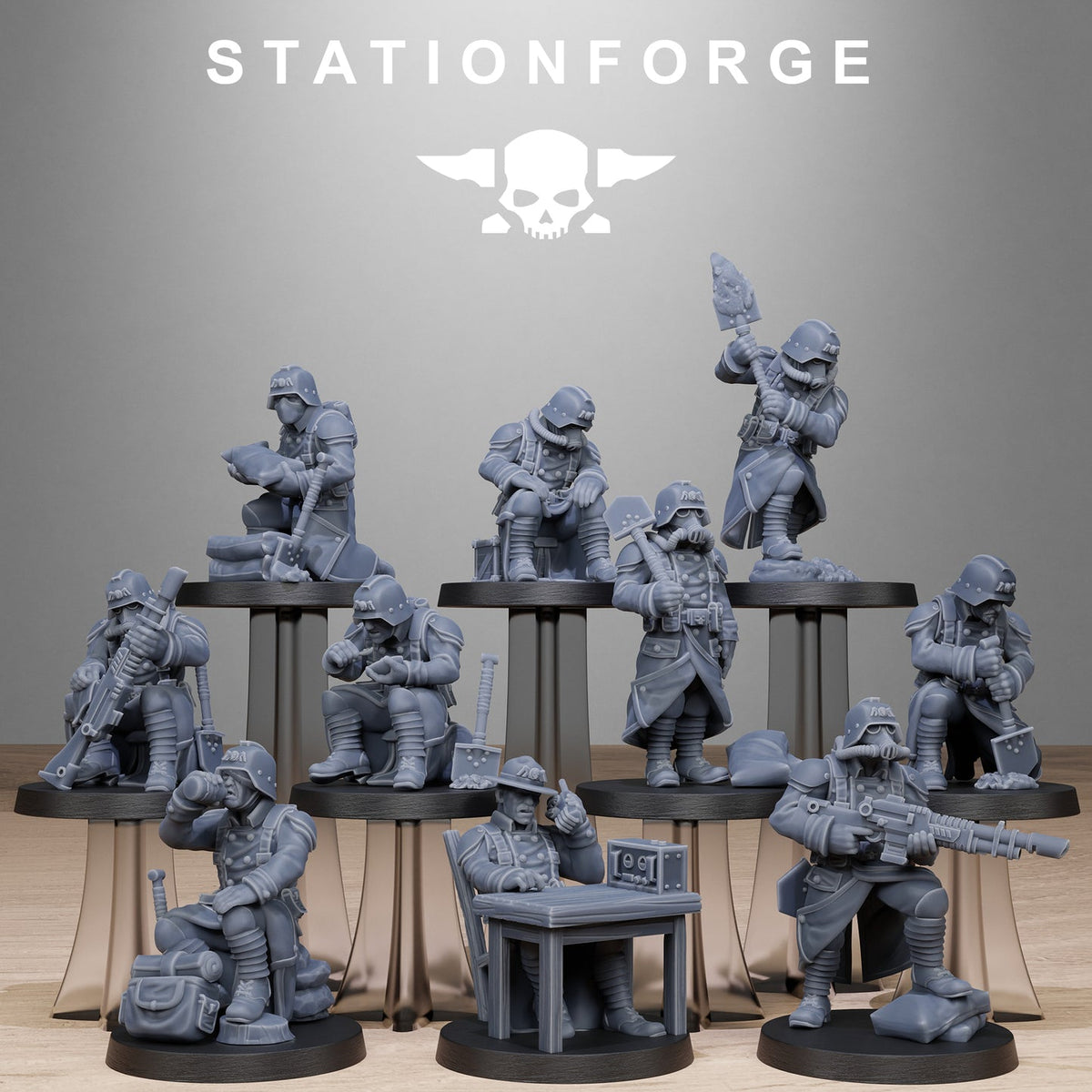 GrimGuard Chill Squad StationForge 32mm 16K Resin 10 Miniatures