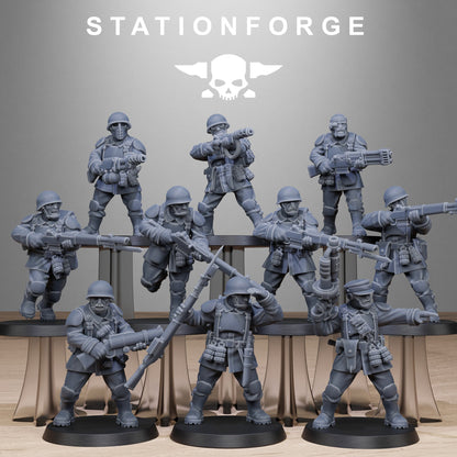 FreeGuard Infantry StationForge 32mm 16K Resin 10 Miniatures