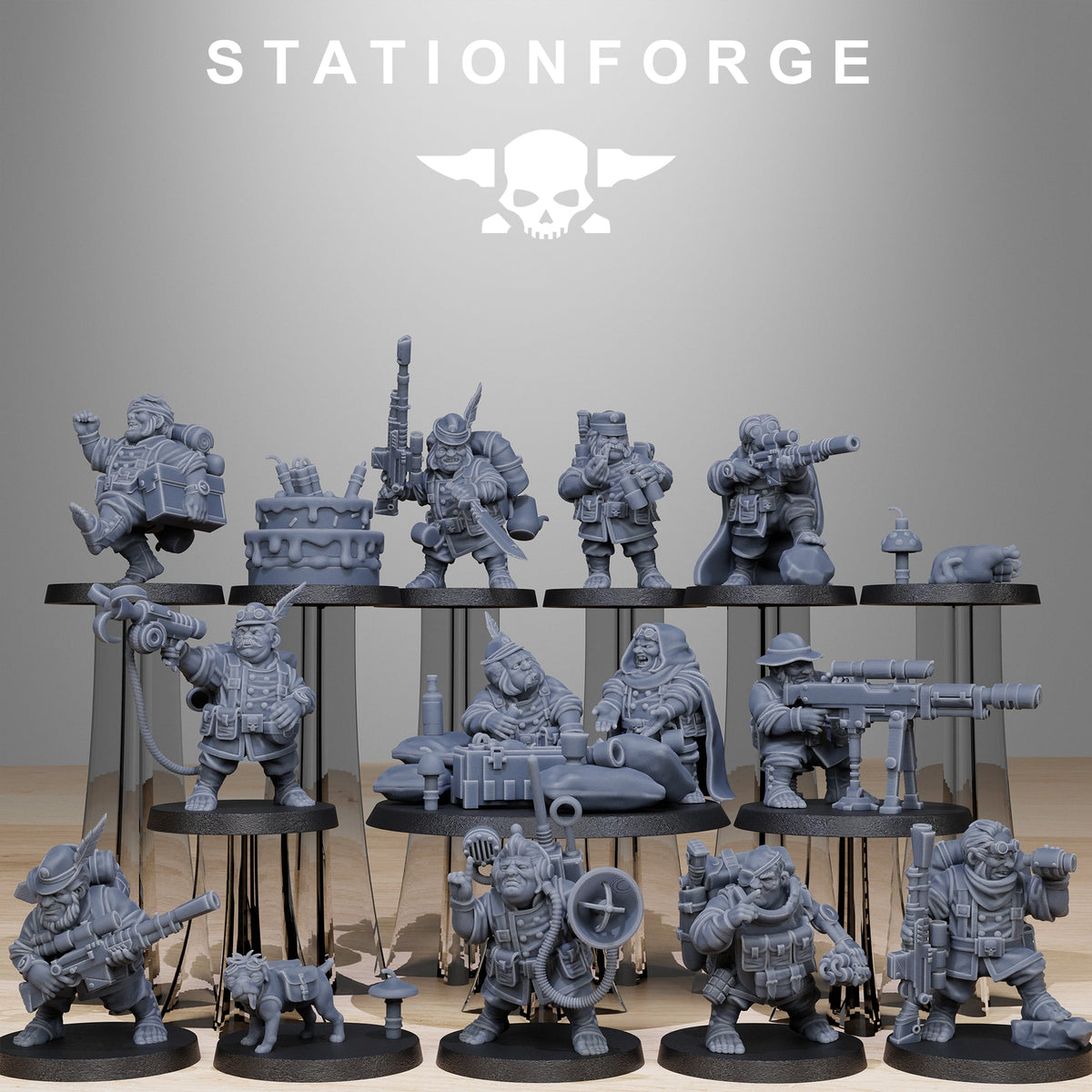 GrimGuard Skulldart Trappers Station Forge 32mm Resin Miniatures Unpainted