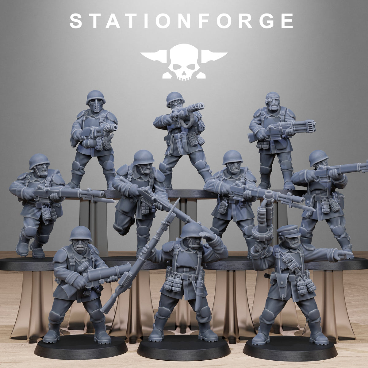FreeGuard Infantry StationForge 32mm 16K Resin 10 Miniatures