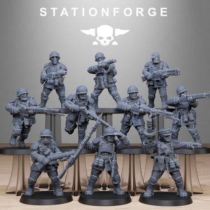 FreeGuard Infantry StationForge 32mm 16K Resin 10 Miniatures