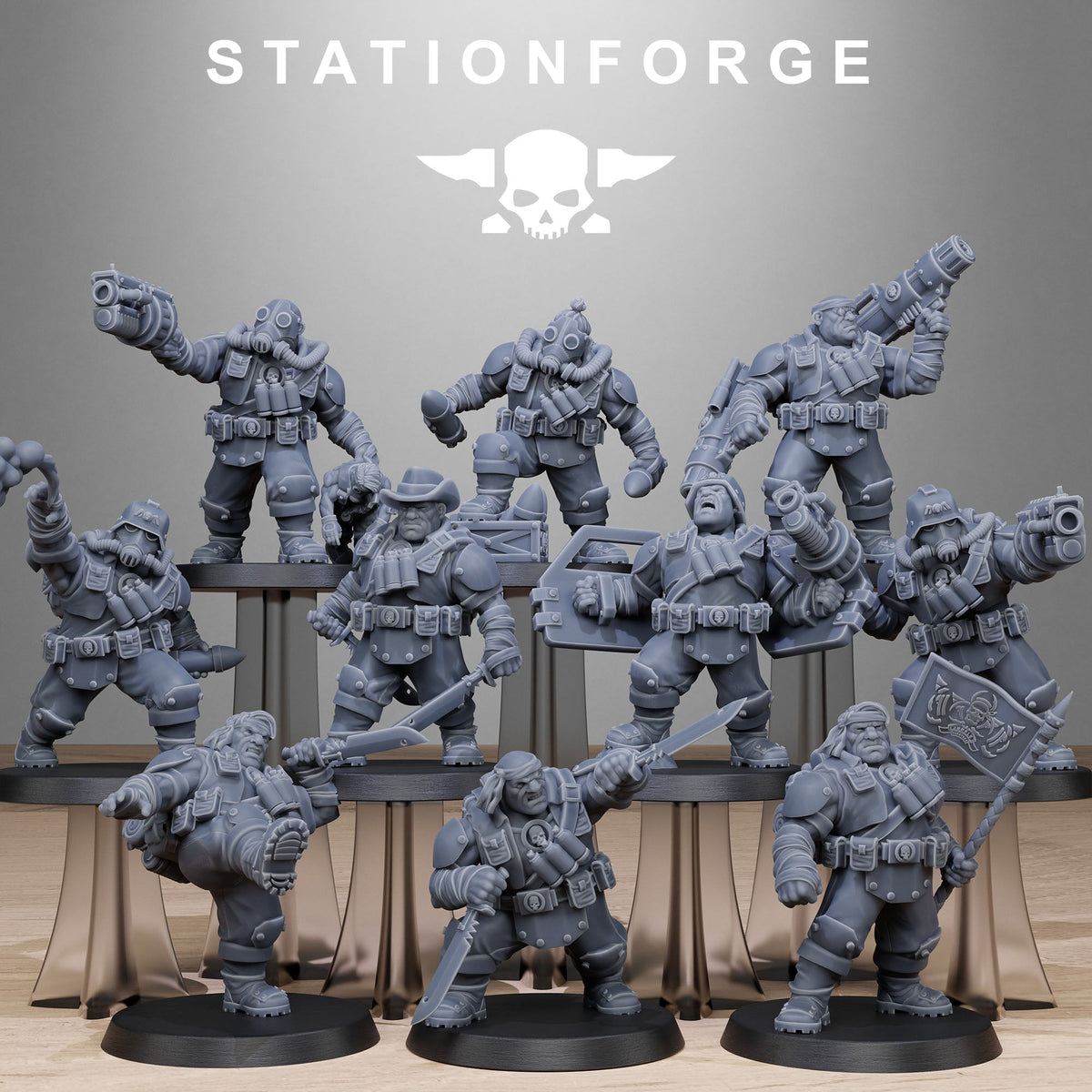 GrimGuard Jungle Fighter Mutants StationForge 3D Printed Resin Miniatures