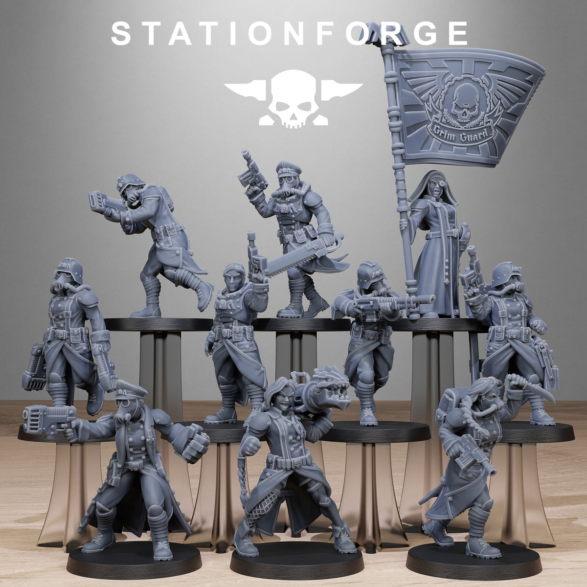 GrimGuard Sisters StationForge 32mm 16K Resin 10 Miniatures