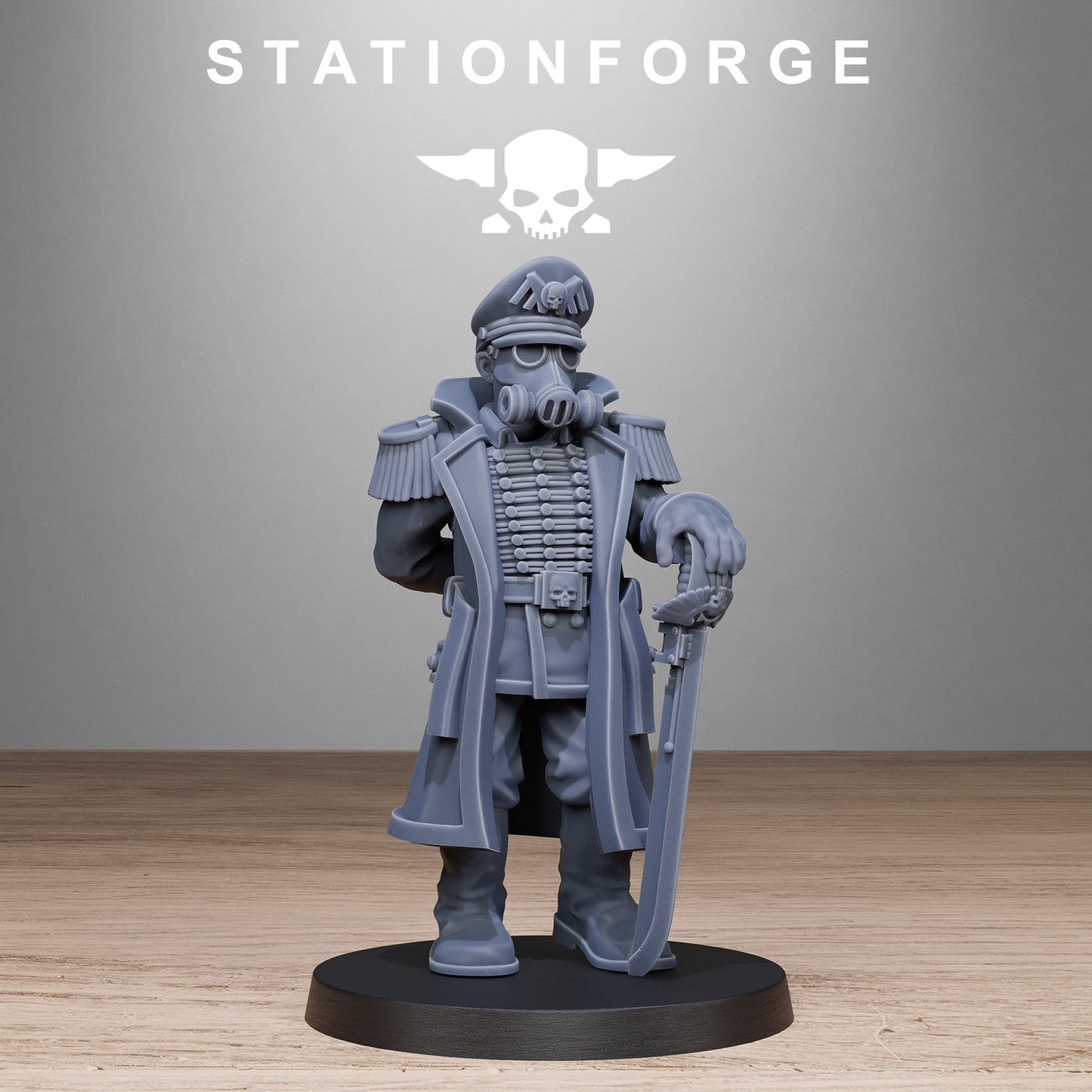 3x GrimGuard Officer Comisar Wargame Proxy Miniatures StationForge