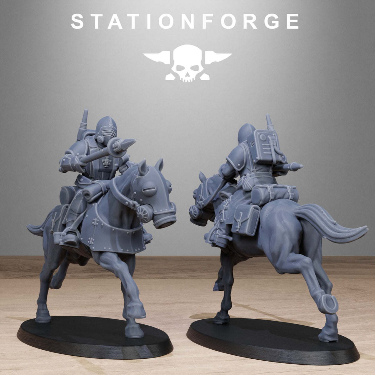 RoyalGuard Cavalry StationForge 32mm 16K Resin 11 Miniatures