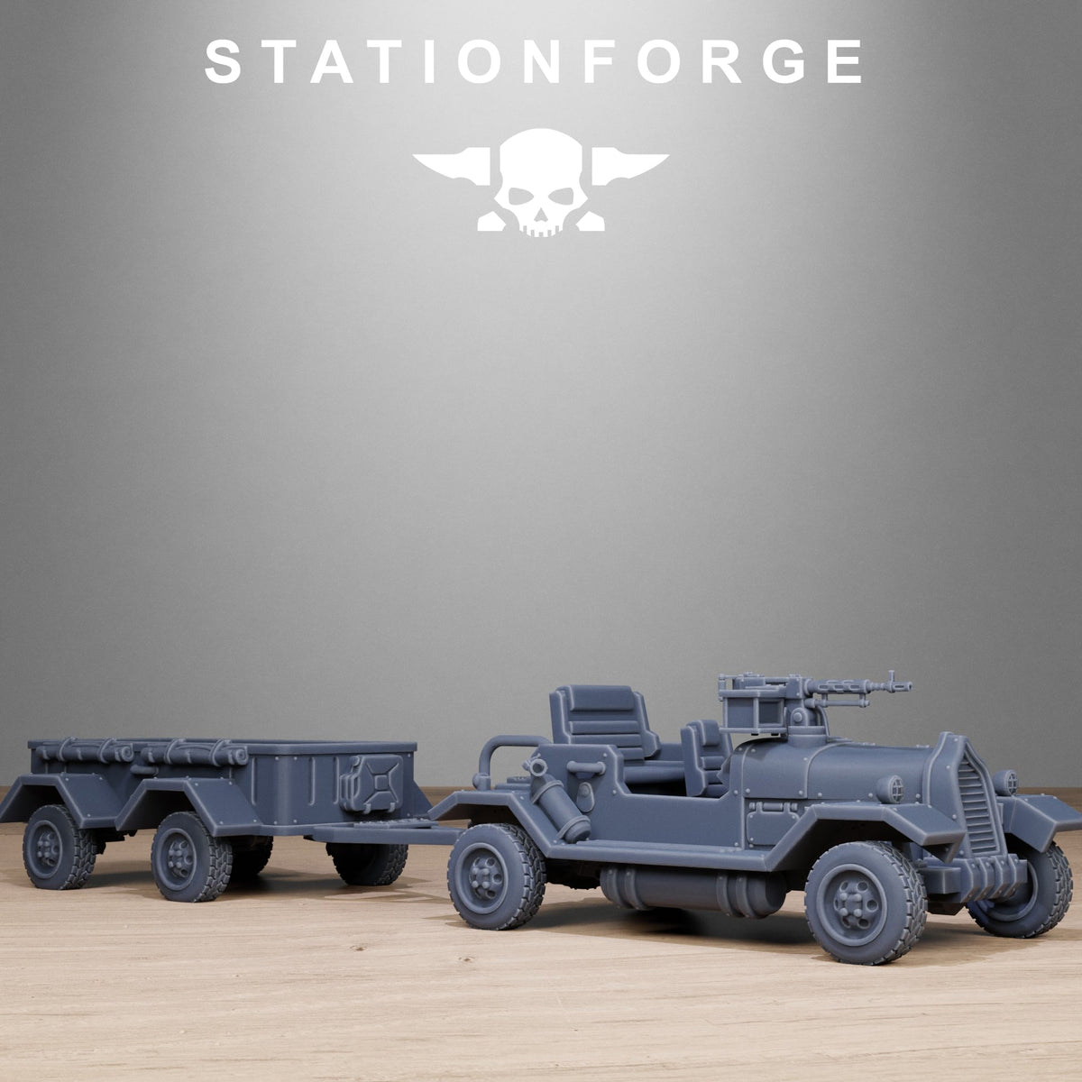 GrimGuard Support Vehicles StationForge 32mm 16K Resin 2 Vehicles + 10 Crew