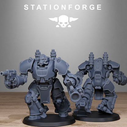 GrimGuard Power Armor StationForge 32mm 16K Resin 5 Miniatures