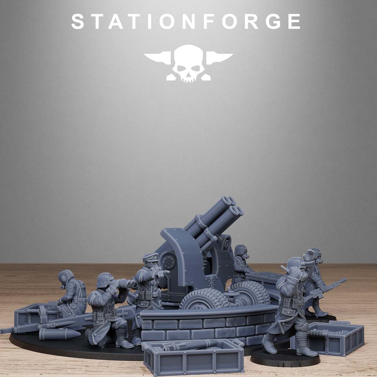 GrimGuard Light Artillery 2.0 StationForge 32mm 16K Resin Miniatures