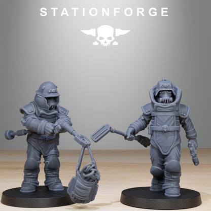 GrimGuard Bomb Squad StationForge 3D Printed Resin 32mm 10-Man Set