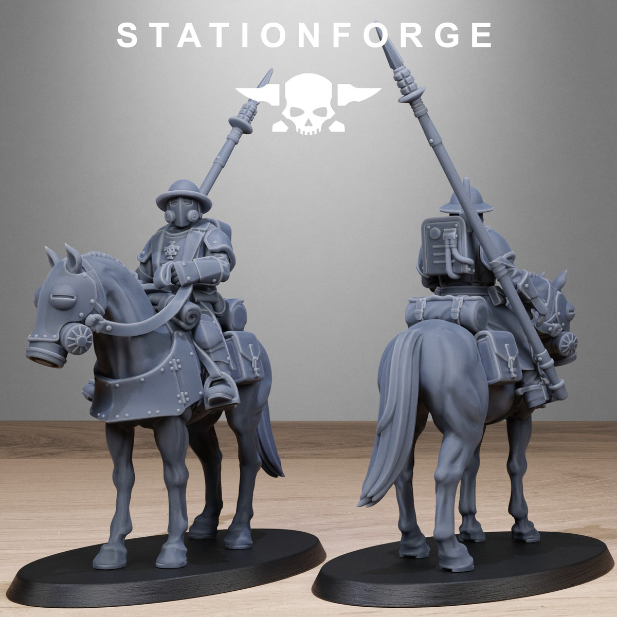 RoyalGuard Cavalry StationForge 32mm 16K Resin 11 Miniatures