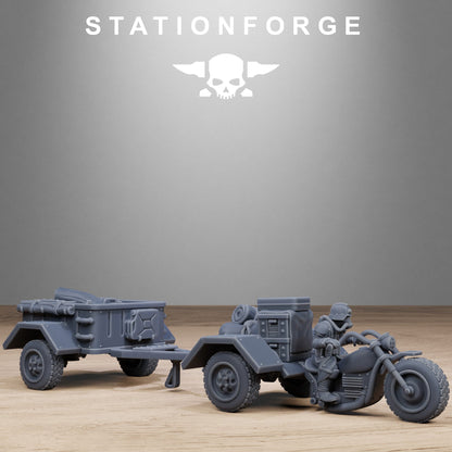 GrimGuard Support Vehicles StationForge 32mm 16K Resin 2 Vehicles + 10 Crew