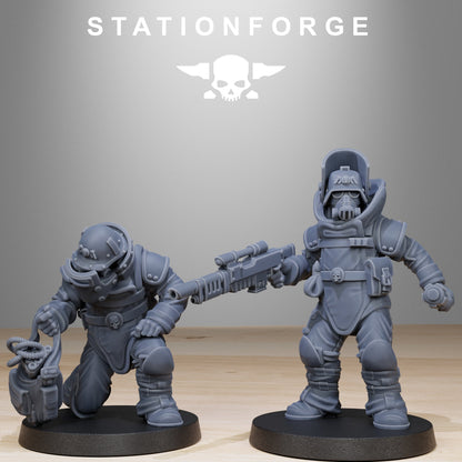 GrimGuard Bomb Squad StationForge 3D Printed Resin 32mm 10-Man Set