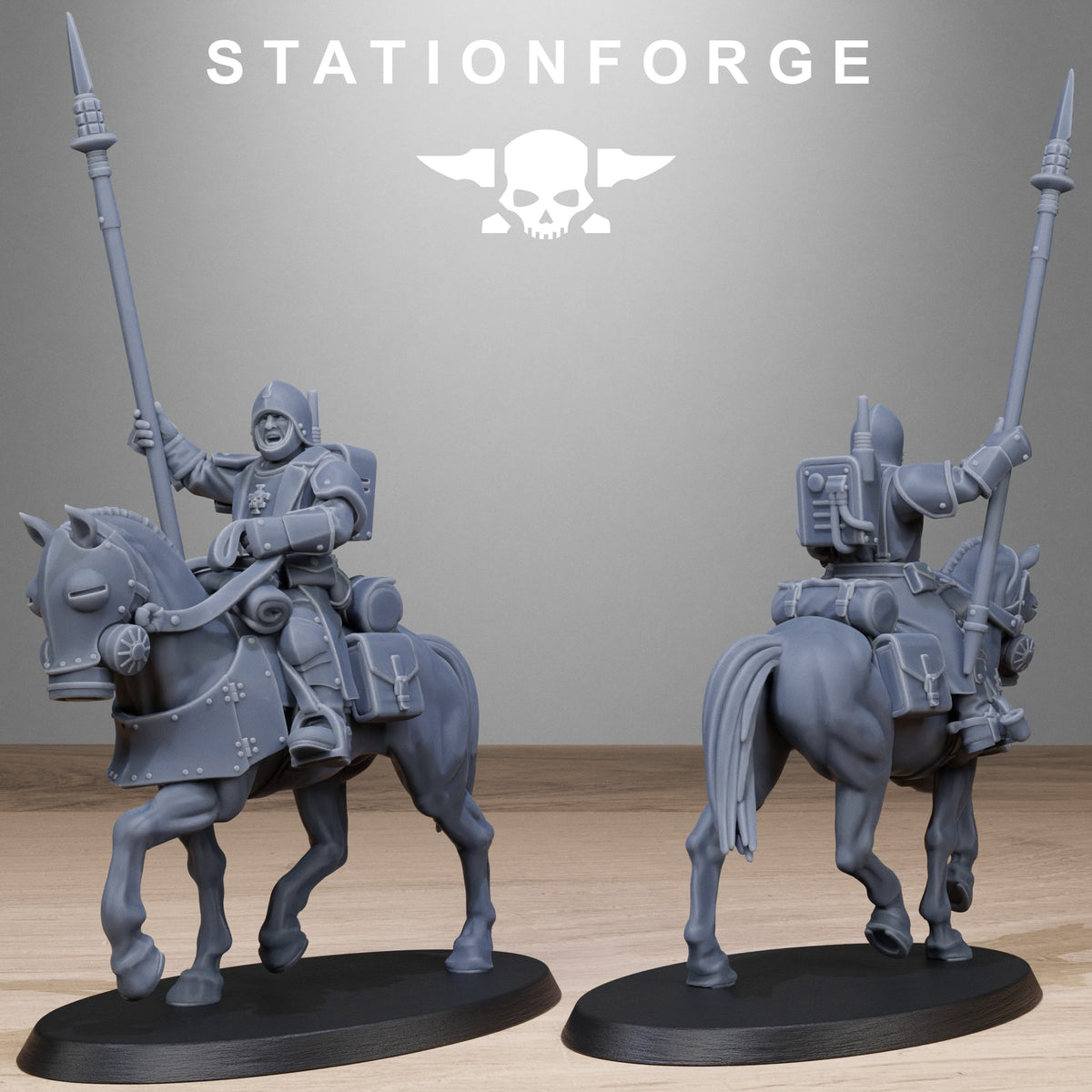 RoyalGuard Cavalry StationForge 32mm 16K Resin 11 Miniatures