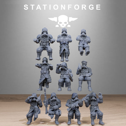 GrimGuard Support Vehicles StationForge 32mm 16K Resin 2 Vehicles + 10 Crew