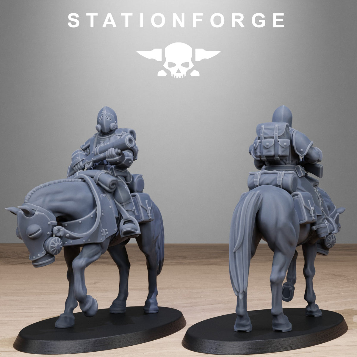 RoyalGuard Cavalry StationForge 32mm 16K Resin 11 Miniatures