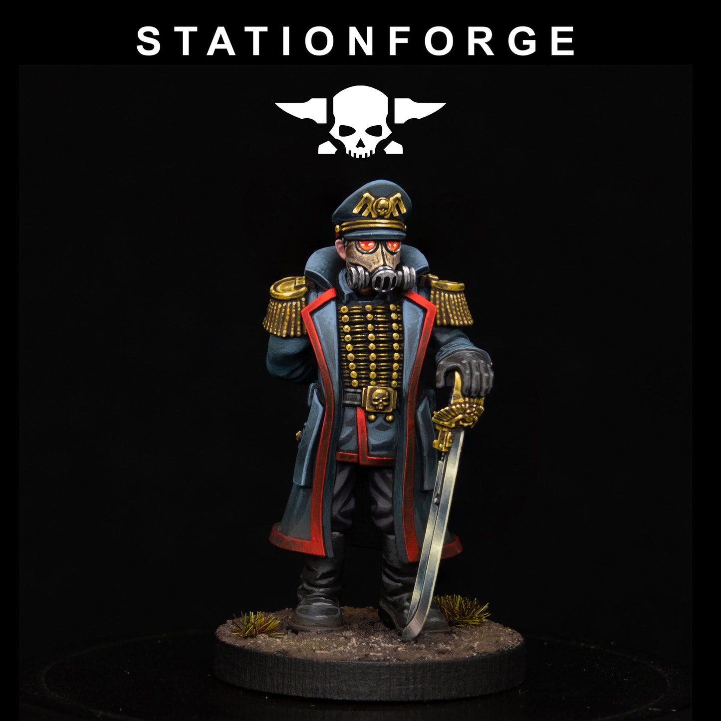 3x GrimGuard Officer Comisar Wargame Proxy Miniatures StationForge