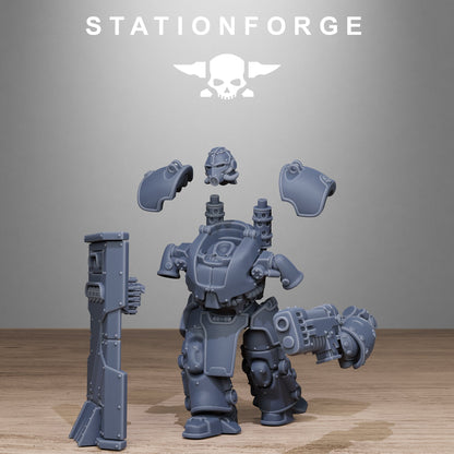 GrimGuard Power Armor StationForge 32mm 16K Resin 5 Miniatures