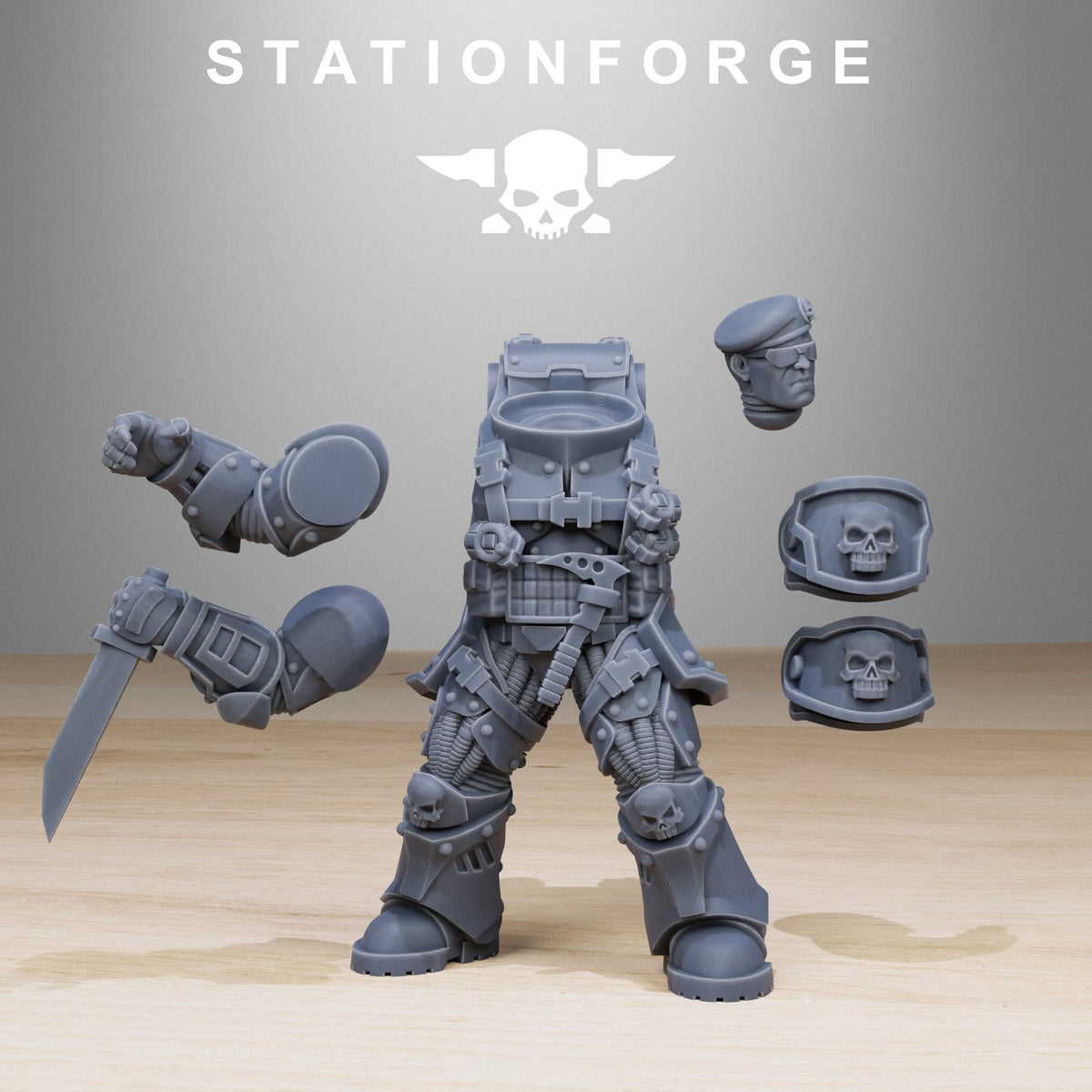 Socratis Light Reinforcement StationForge 32mm 16K Resin 10 Miniatures