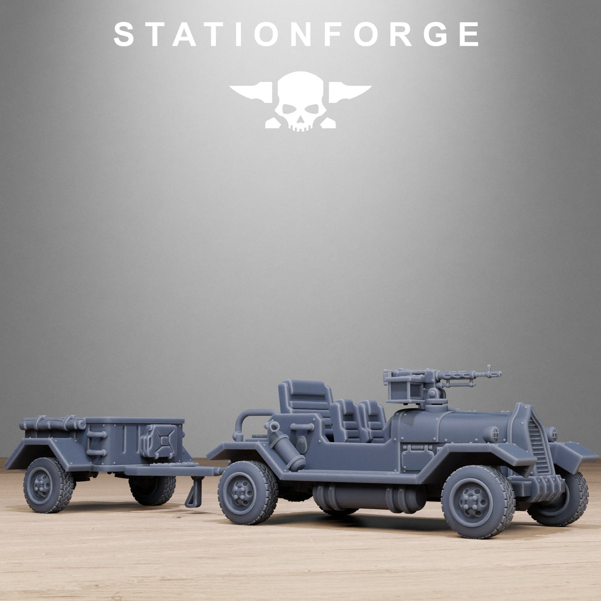 GrimGuard Support Vehicles StationForge 32mm 16K Resin 2 Vehicles + 10 Crew