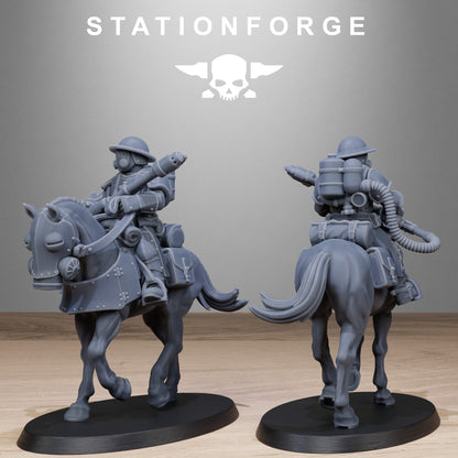 RoyalGuard Cavalry StationForge 32mm 16K Resin 11 Miniatures