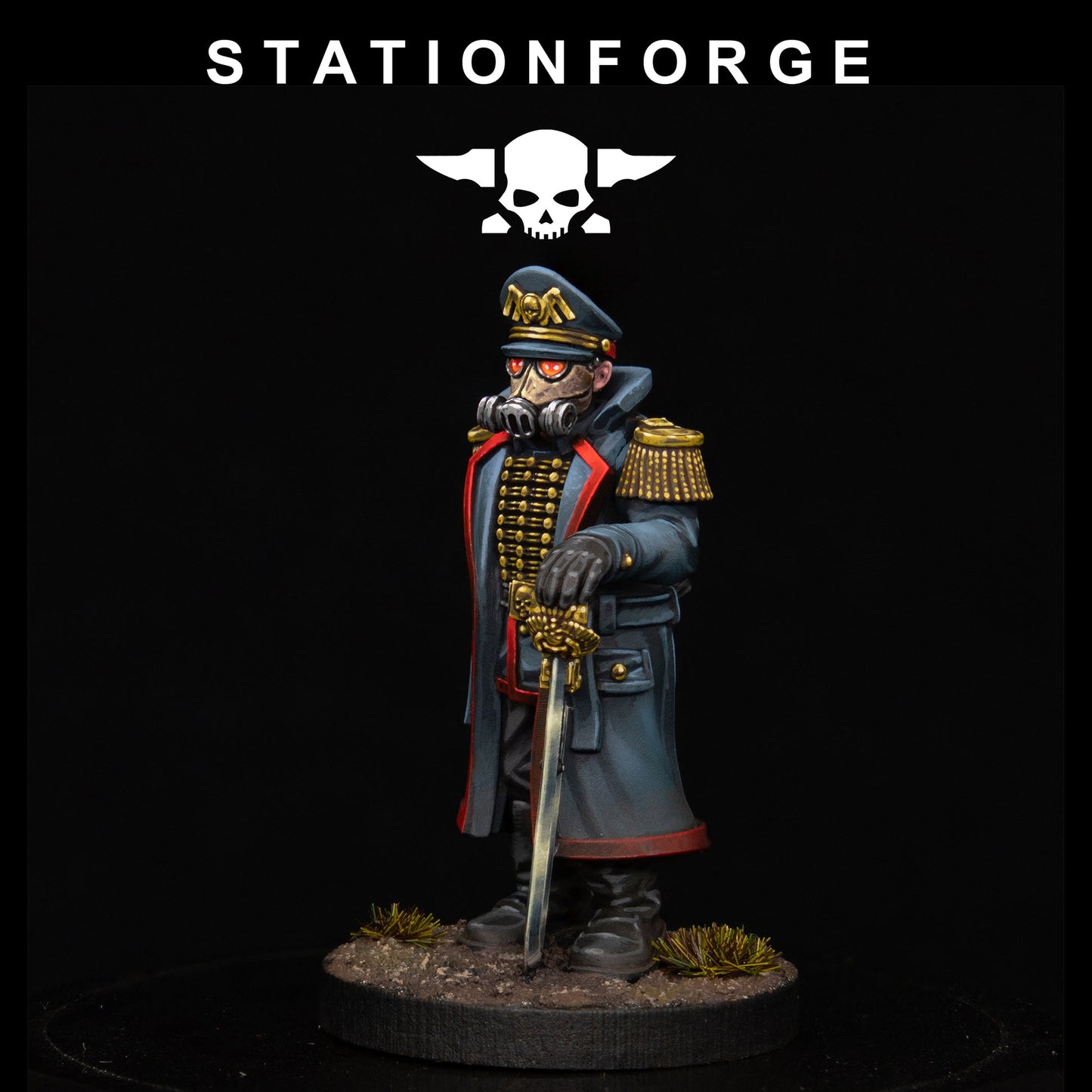 3x GrimGuard Officer Comisar Wargame Proxy Miniatures StationForge