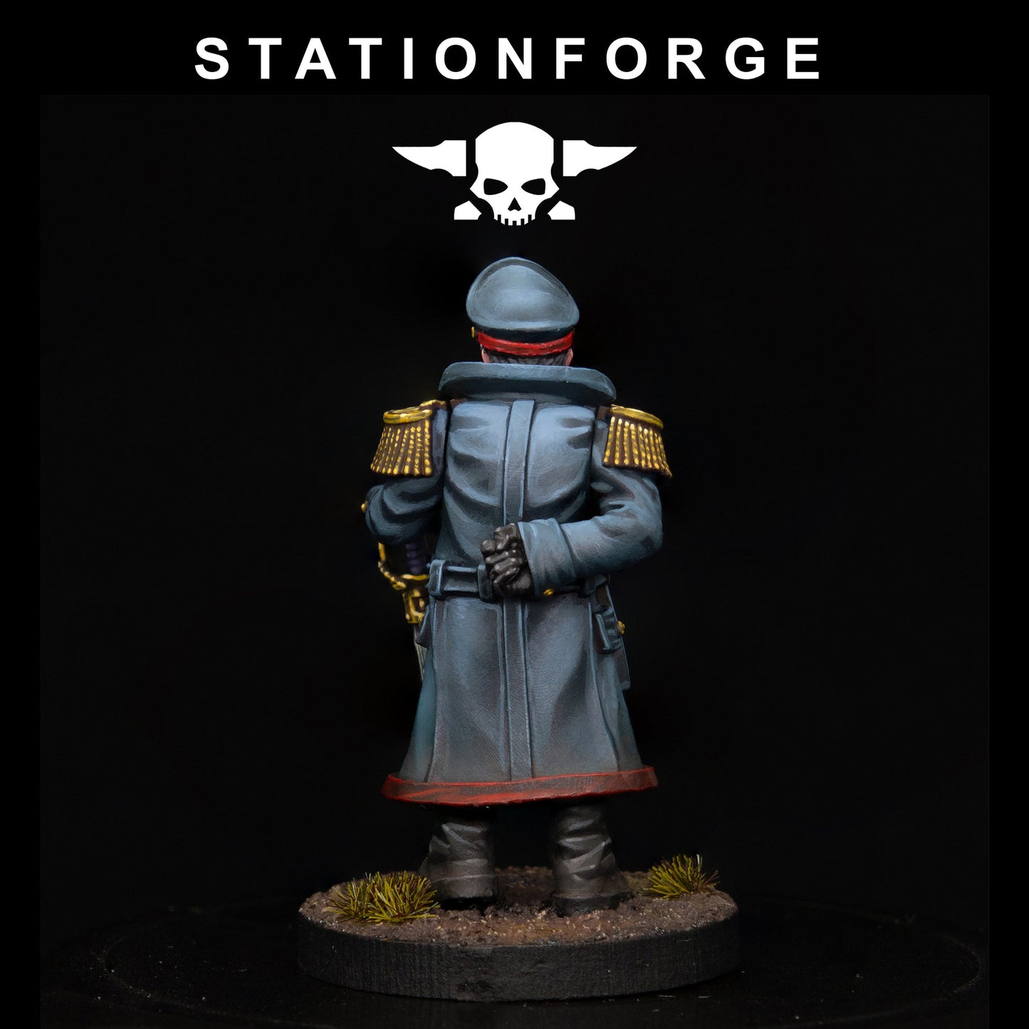 3x GrimGuard Officer Comisar Wargame Proxy Miniatures StationForge