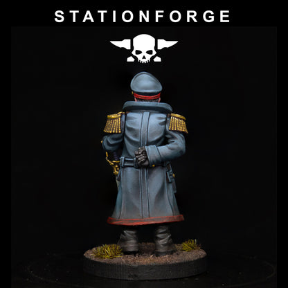 3x GrimGuard Officer Comisar Wargame Proxy Miniatures StationForge