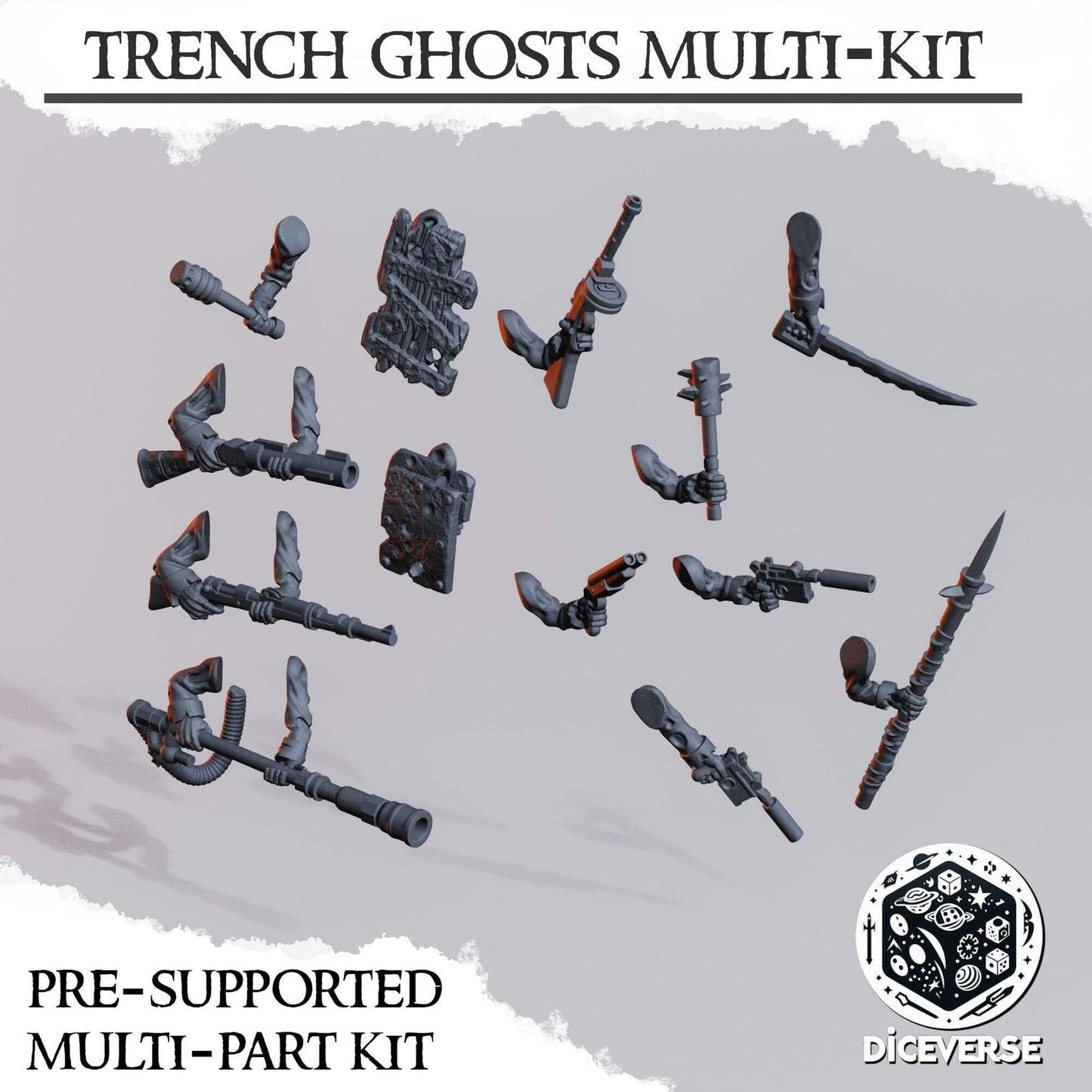 Trench Ghost Miniatures Grimdark Diceverse Resin 32mm Wargaming Proxy