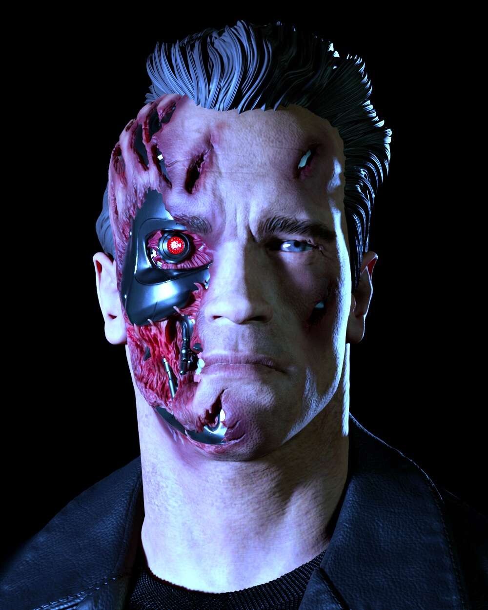 Terminator T-800 Arnold CA3D 3D Printed 16K Unpainted Resin Statue 1:6 scale