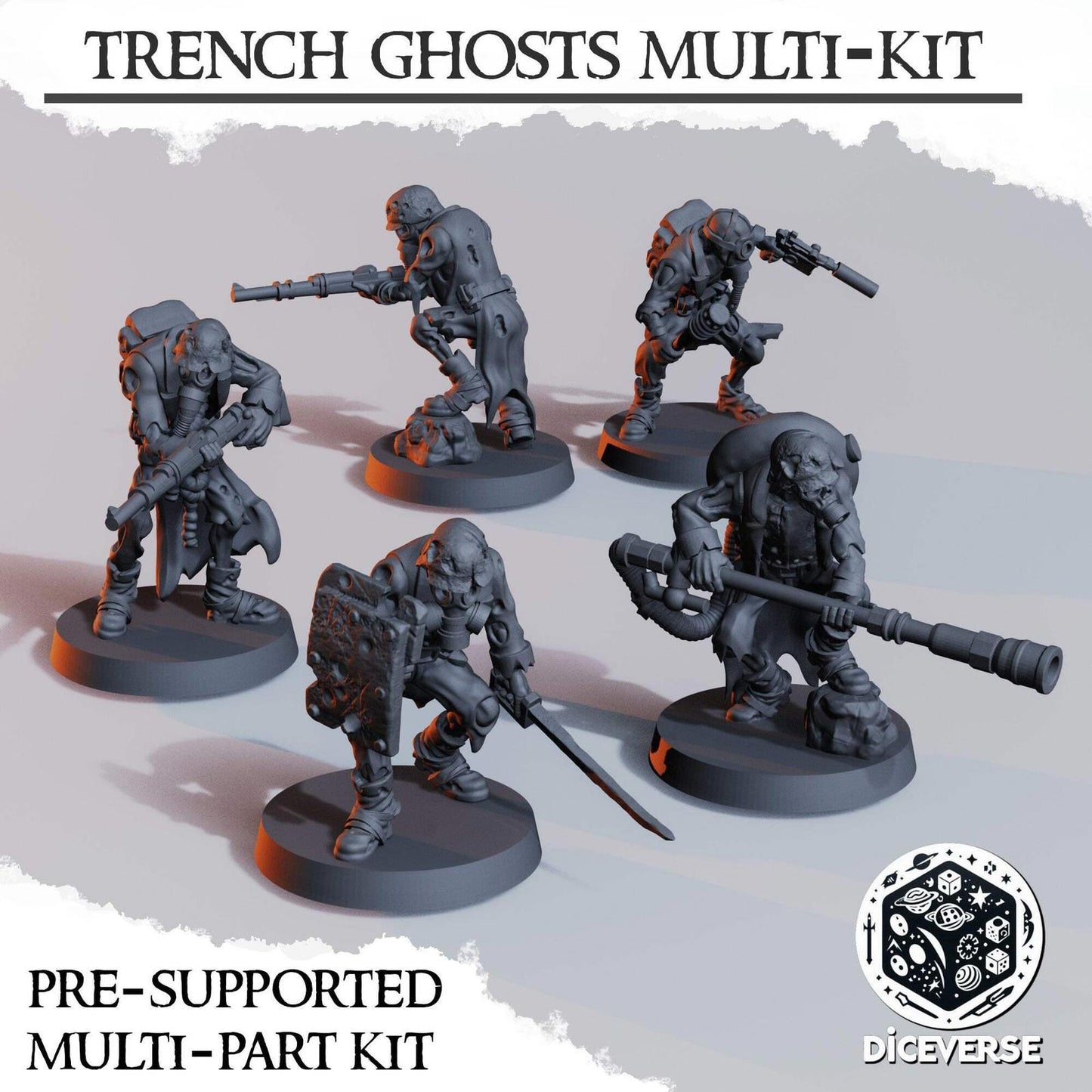 Trench Ghost Miniatures Grimdark Diceverse Resin 32mm Wargaming Proxy