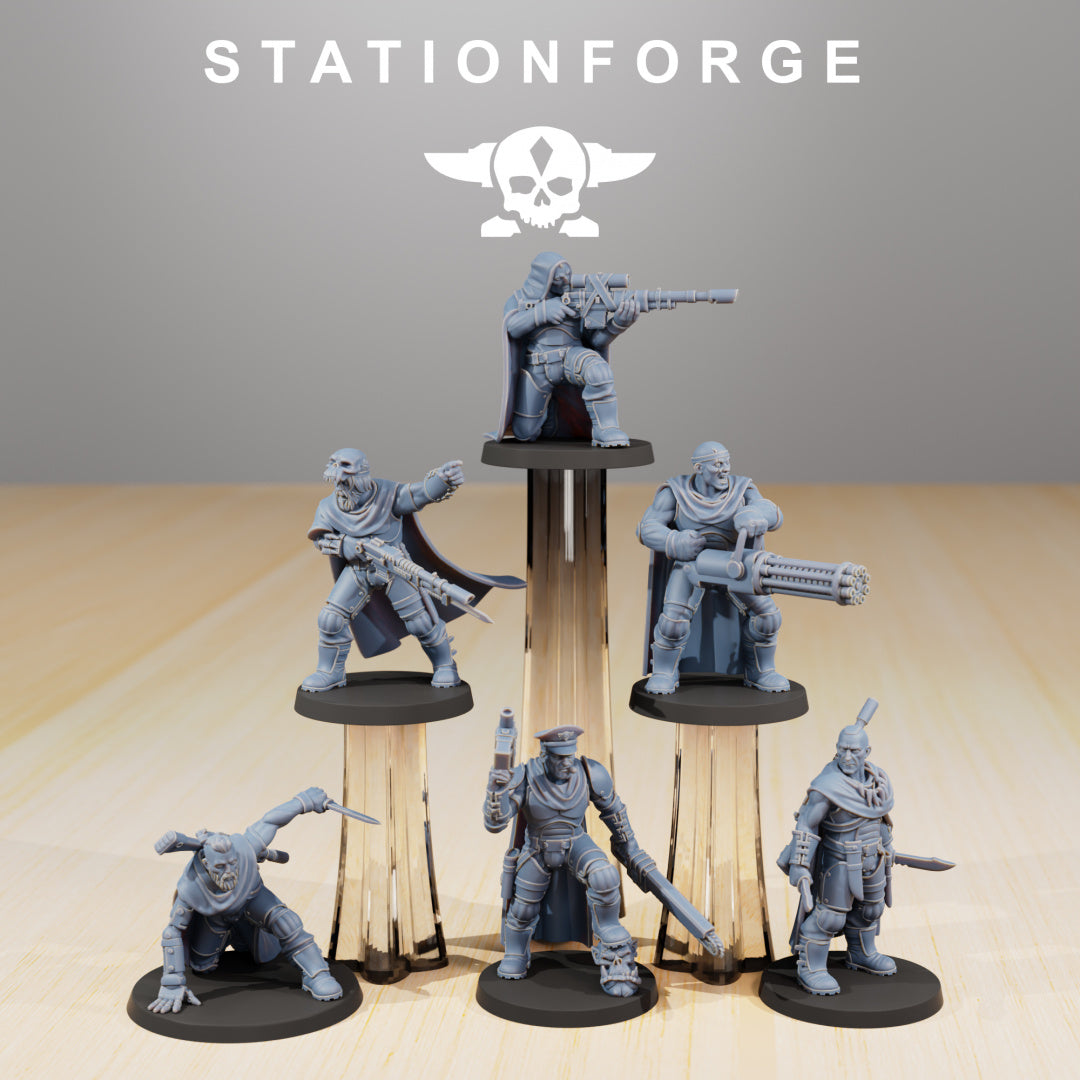 National Guard Orkaz Hunters Station Forge 32mm Resin Miniatures Unpainted