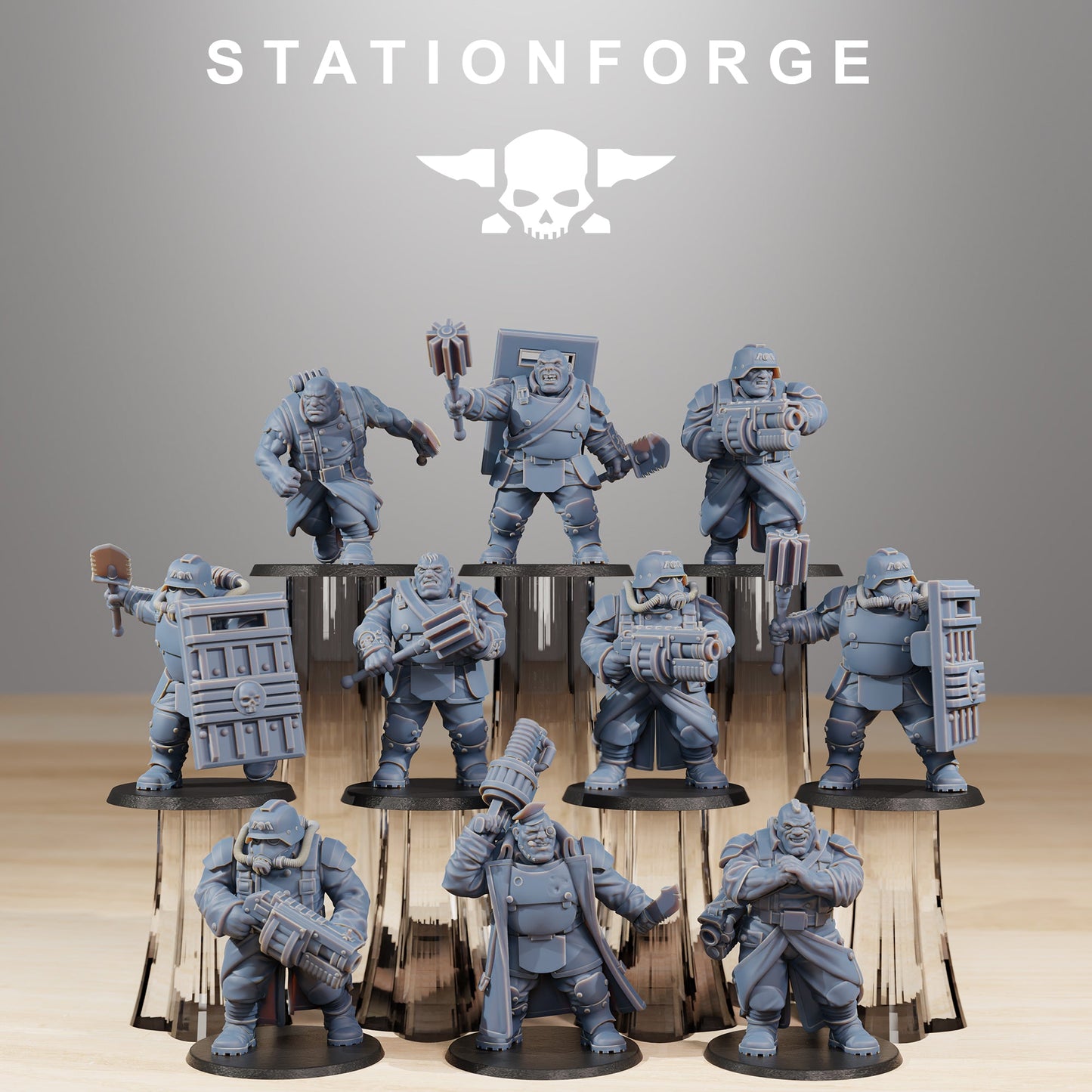GrimGuard Mutants Station Forge 3D Printed Resin Miniatures 32mm